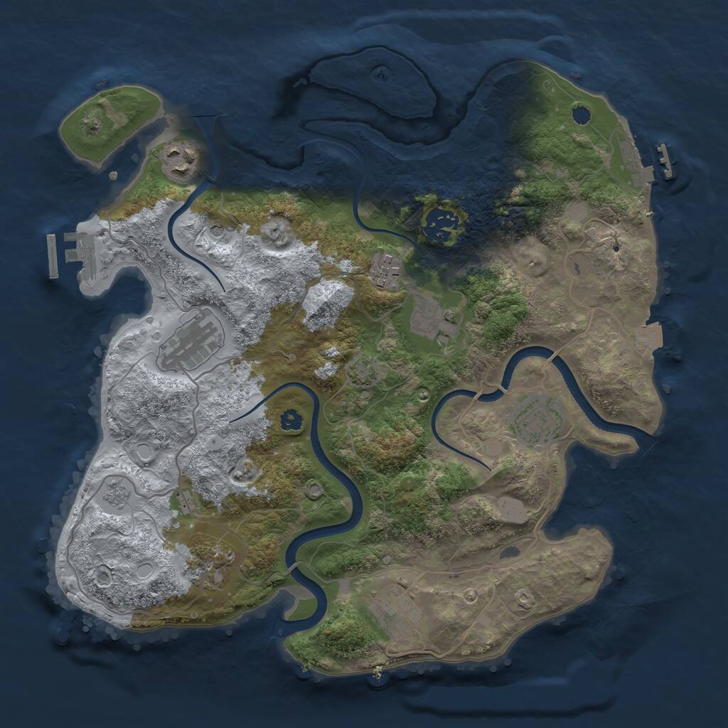 Rust Map: Procedural Map, Size: 3300, Seed: 497219602, 14 Monuments