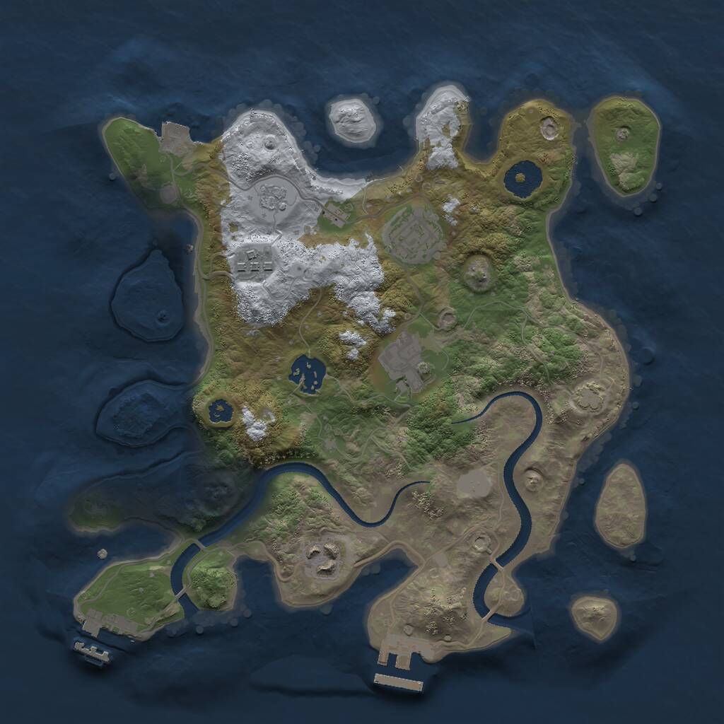 Rust Map: Procedural Map, Size: 3000, Seed: 1446513281, 10 Monuments