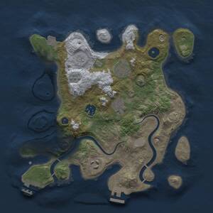 Thumbnail Rust Map: Procedural Map, Size: 3000, Seed: 1446513281, 10 Monuments