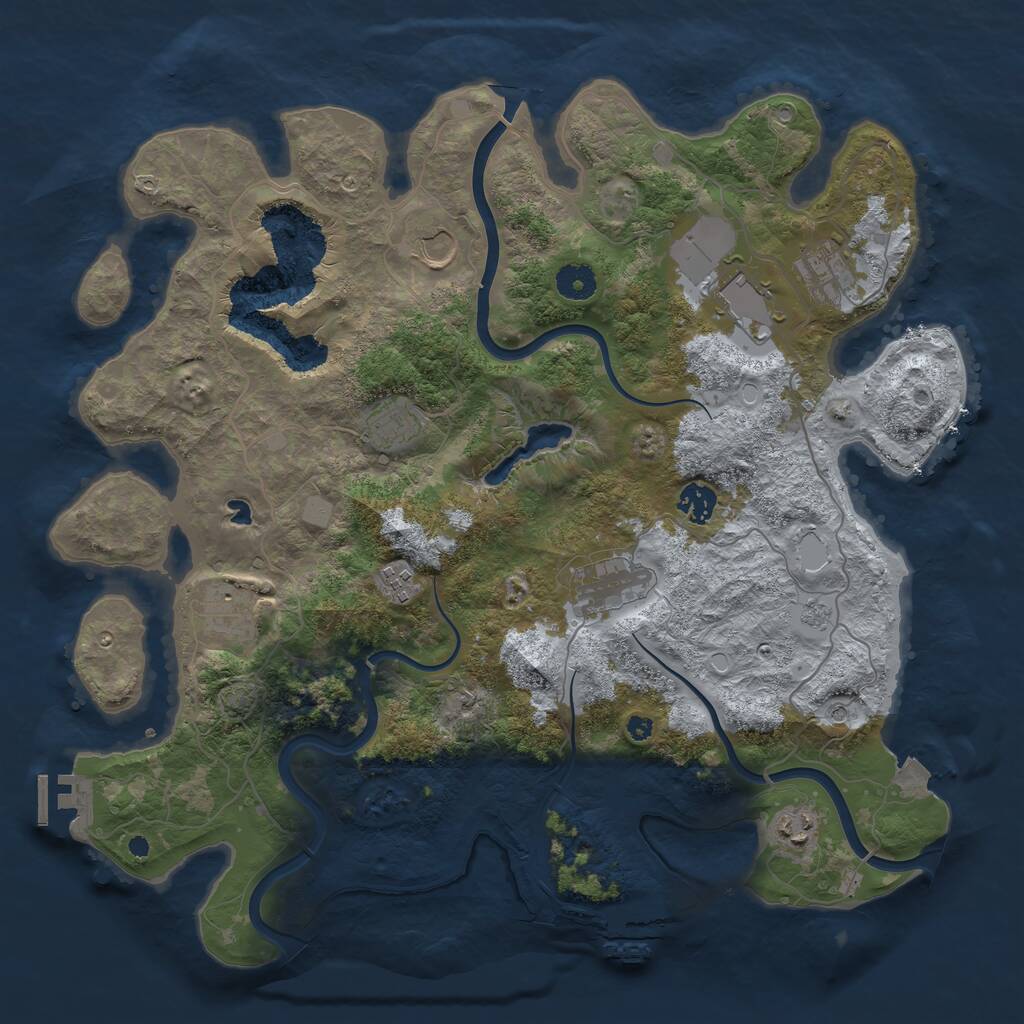 Rust Map: Procedural Map, Size: 4000, Seed: 490058528, 15 Monuments