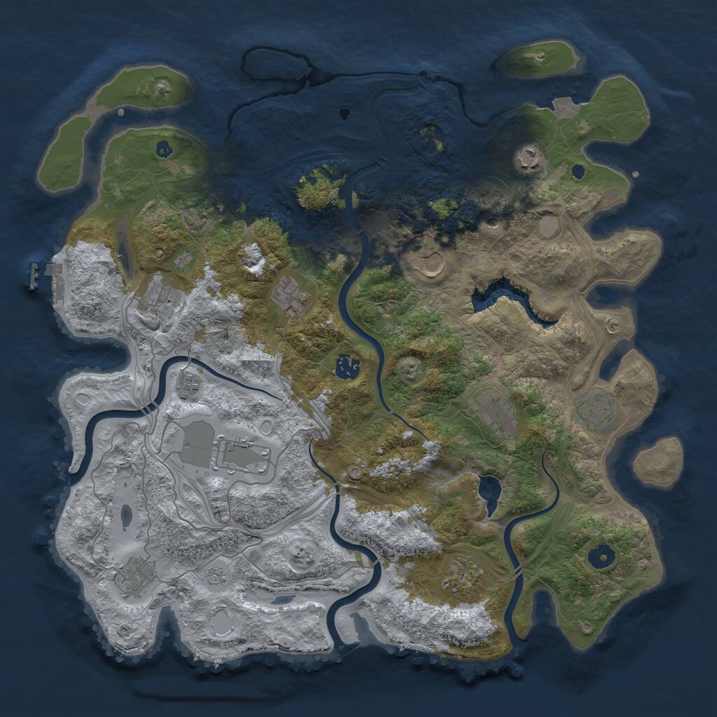 Rust Map: Procedural Map, Size: 4250, Seed: 2020286249, 16 Monuments