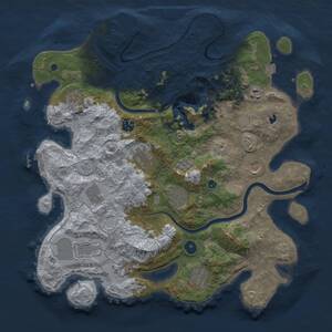 Thumbnail Rust Map: Procedural Map, Size: 4000, Seed: 1056583996, 17 Monuments