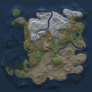 Thumbnail Rust Map: Procedural Map, Size: 3500, Seed: 1986921721, 14 Monuments