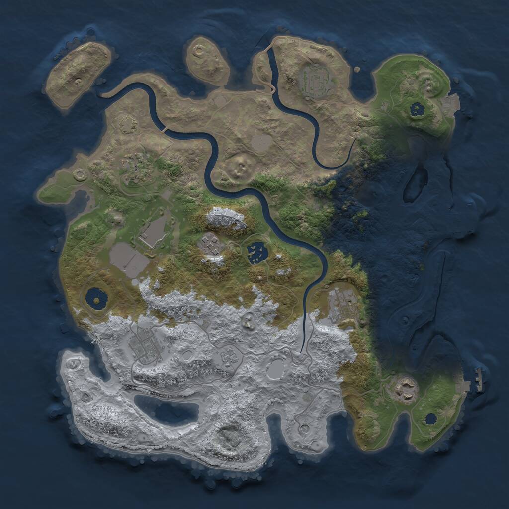 Rust Map: Procedural Map, Size: 3500, Seed: 2010510974, 14 Monuments
