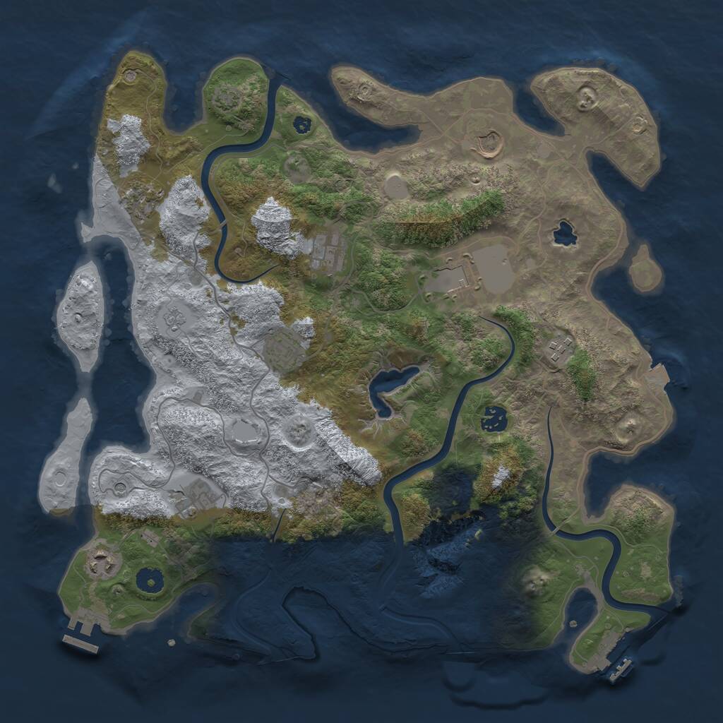 Rust Map: Procedural Map, Size: 4000, Seed: 482917, 15 Monuments