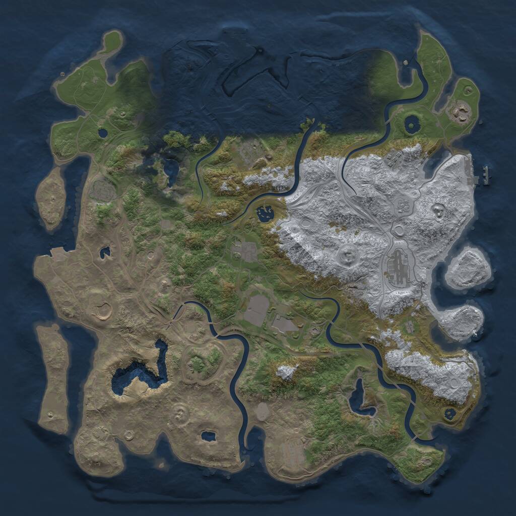 Rust Map: Procedural Map, Size: 4500, Seed: 2058016109, 16 Monuments