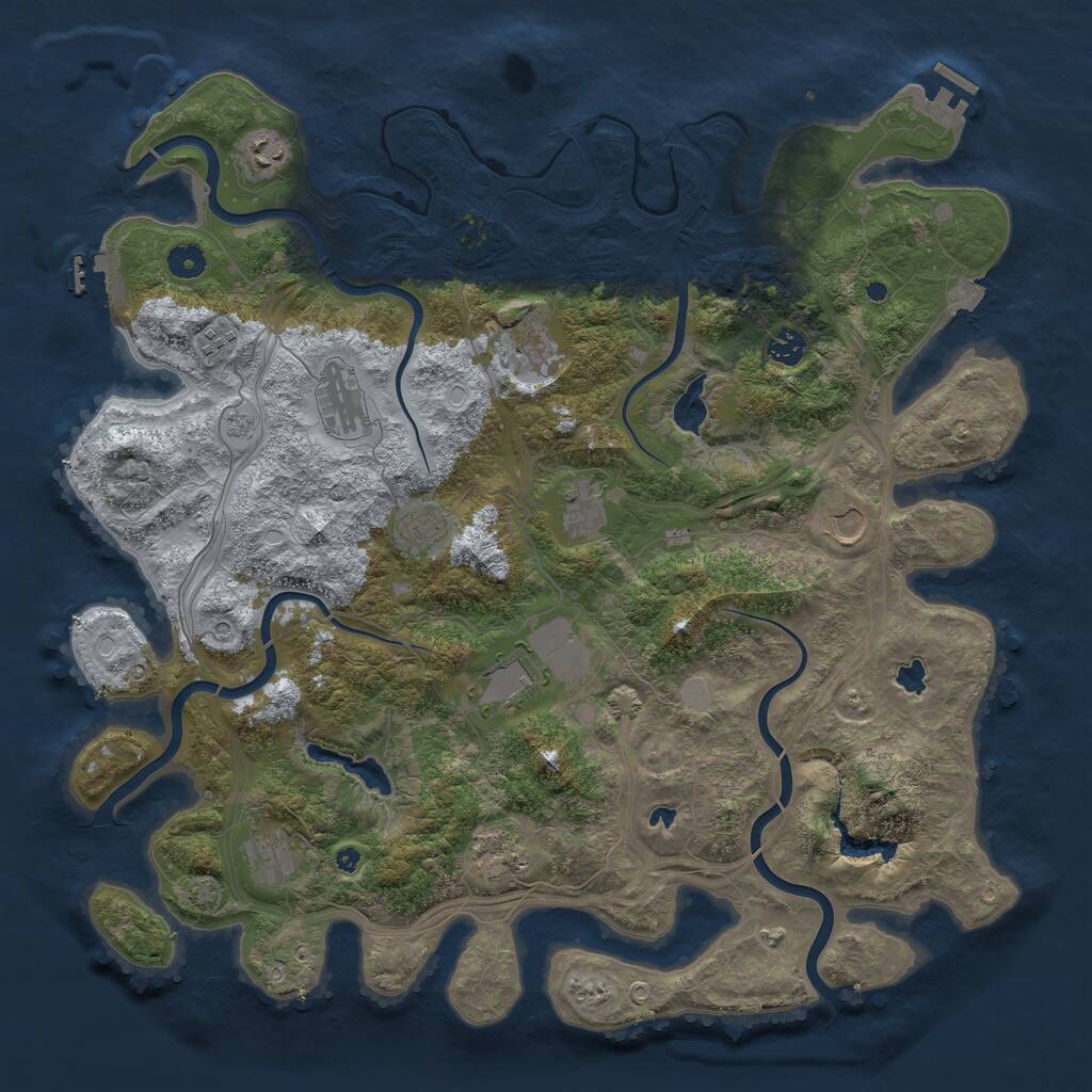 Rust Map: Procedural Map, Size: 4500, Seed: 150284834, 17 Monuments