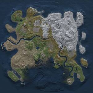 Thumbnail Rust Map: Procedural Map, Size: 3750, Seed: 843801865, 15 Monuments