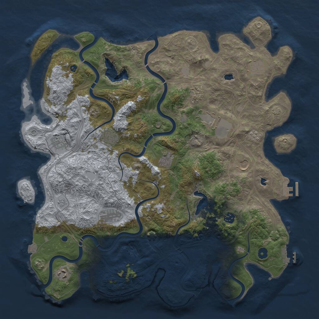 Rust Map: Procedural Map, Size: 4500, Seed: 6749, 17 Monuments