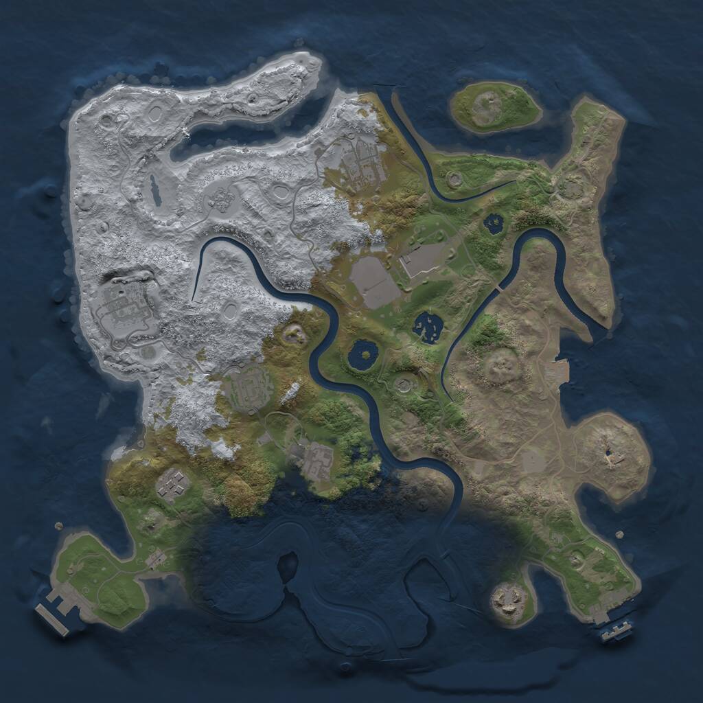 Rust Map: Procedural Map, Size: 3500, Seed: 1617160043, 14 Monuments