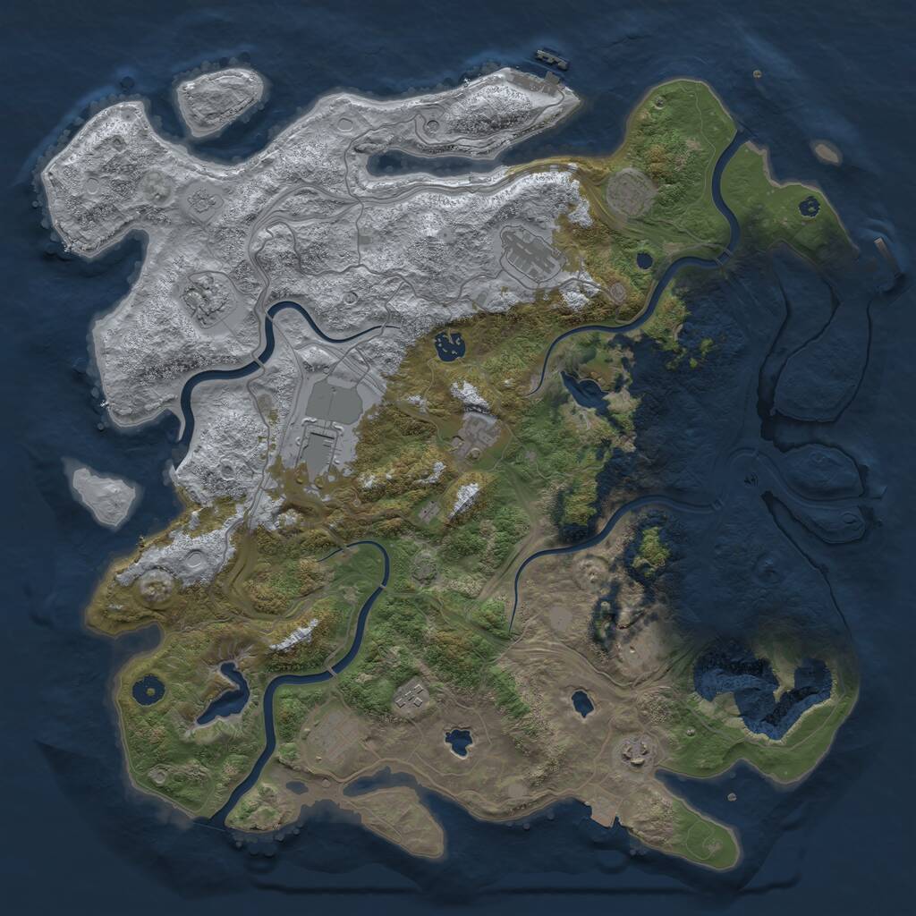 Rust Map: Procedural Map, Size: 4500, Seed: 642515785, 16 Monuments