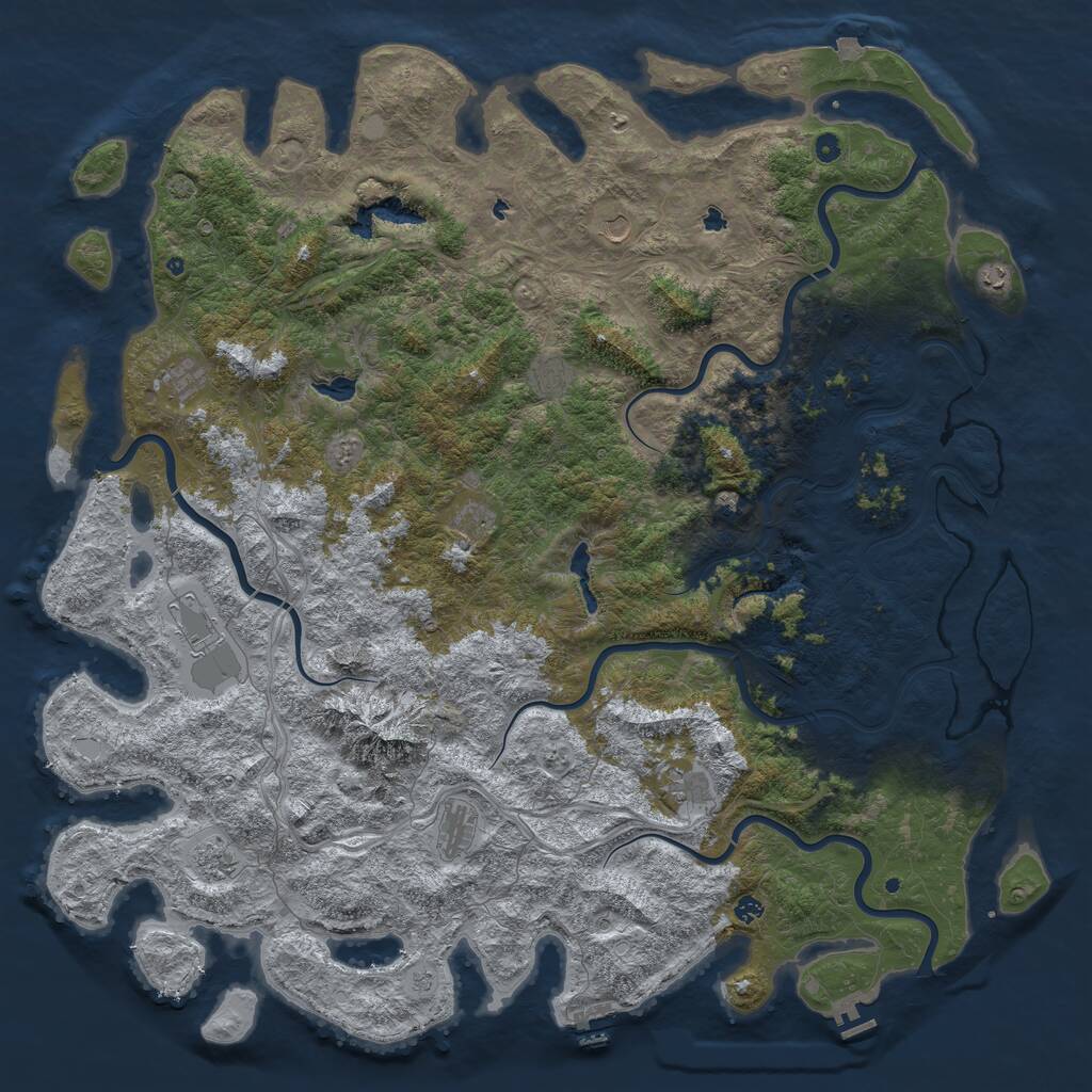 Rust Map: Procedural Map, Size: 6000, Seed: 892026, 17 Monuments