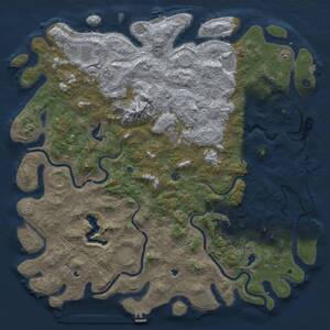 Thumbnail Rust Map: Procedural Map, Size: 6000, Seed: 2147483639, 17 Monuments