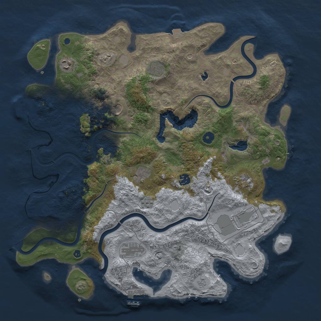 Rust Map: Procedural Map, Size: 4200, Seed: 1980520421, 15 Monuments