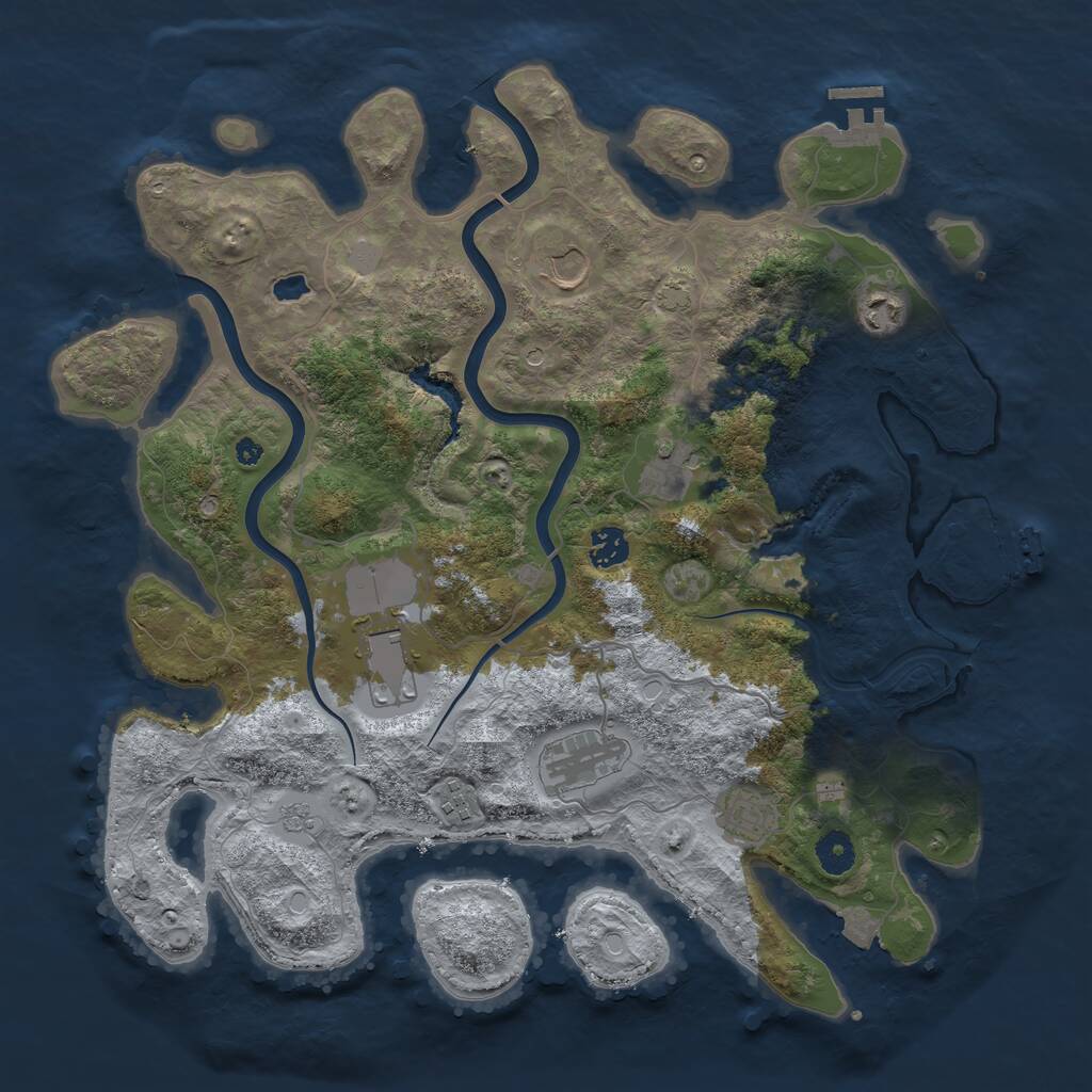 Rust Map: Procedural Map, Size: 4000, Seed: 181513927, 14 Monuments