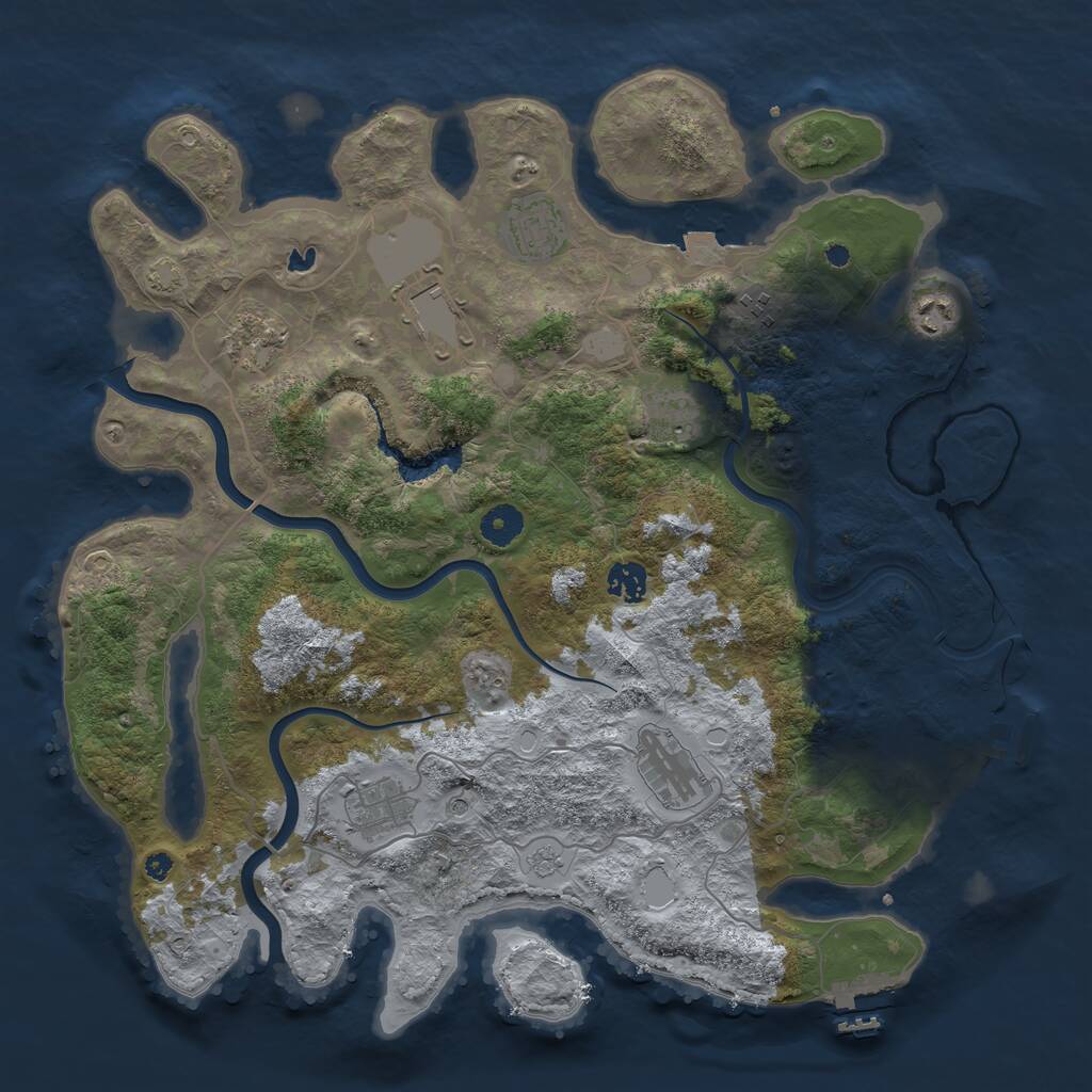 Rust Map: Procedural Map, Size: 4000, Seed: 448766143, 15 Monuments