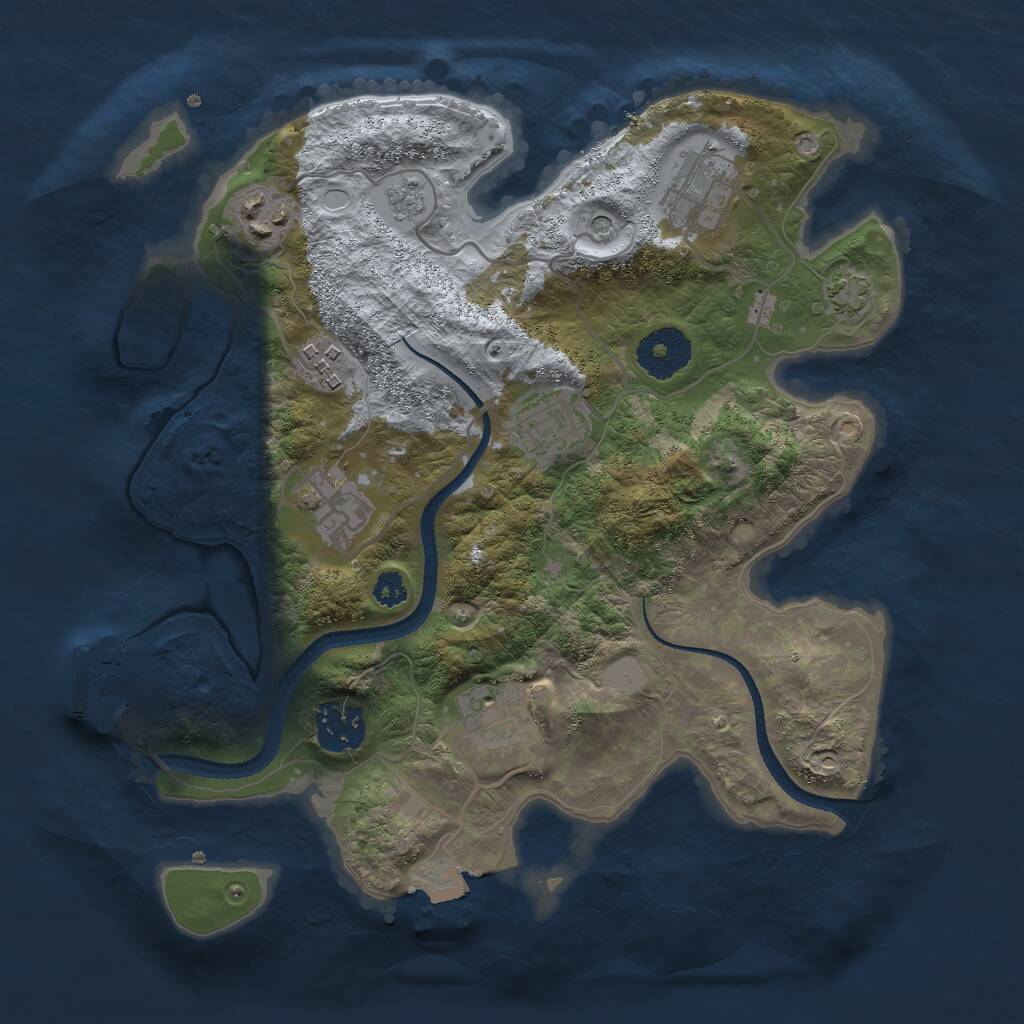 Rust Map: Procedural Map, Size: 3000, Seed: 570120968, 12 Monuments