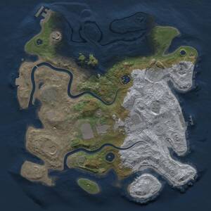 Thumbnail Rust Map: Procedural Map, Size: 3500, Seed: 493978749, 14 Monuments