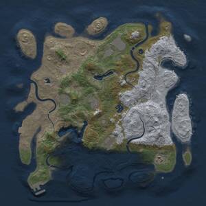 Thumbnail Rust Map: Procedural Map, Size: 4000, Seed: 1928650523, 13 Monuments