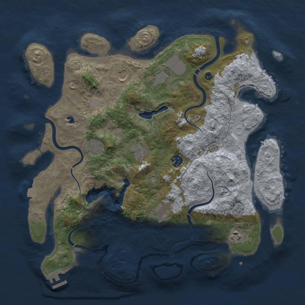 Rust Map: Procedural Map, Size: 4000, Seed: 1928650523, 13 Monuments
