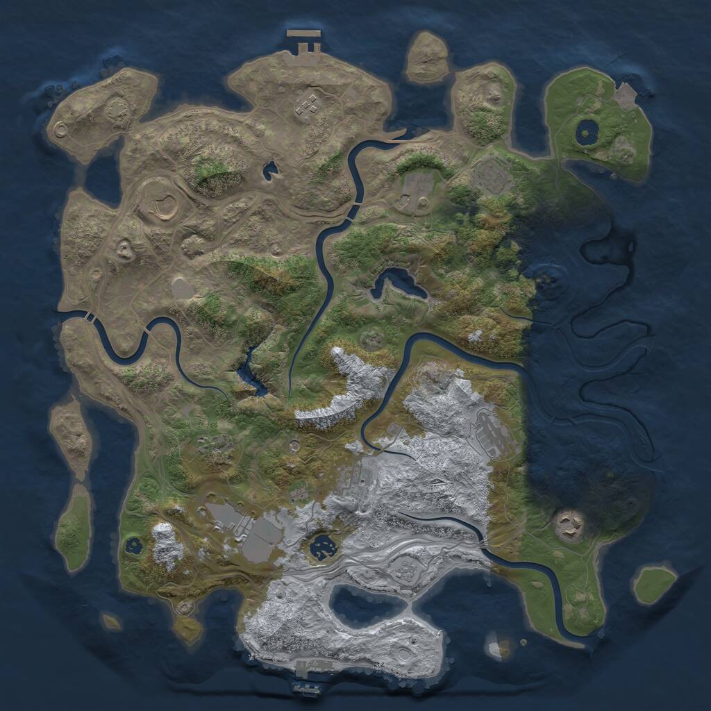 Rust Map: Procedural Map, Size: 4250, Seed: 669077583, 16 Monuments