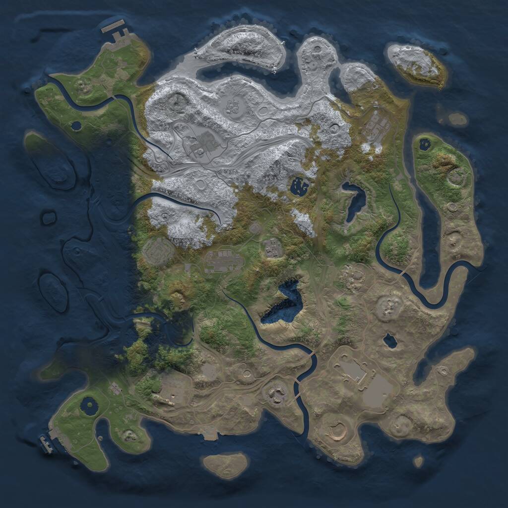 Rust Map: Procedural Map, Size: 4250, Seed: 1159365218, 17 Monuments