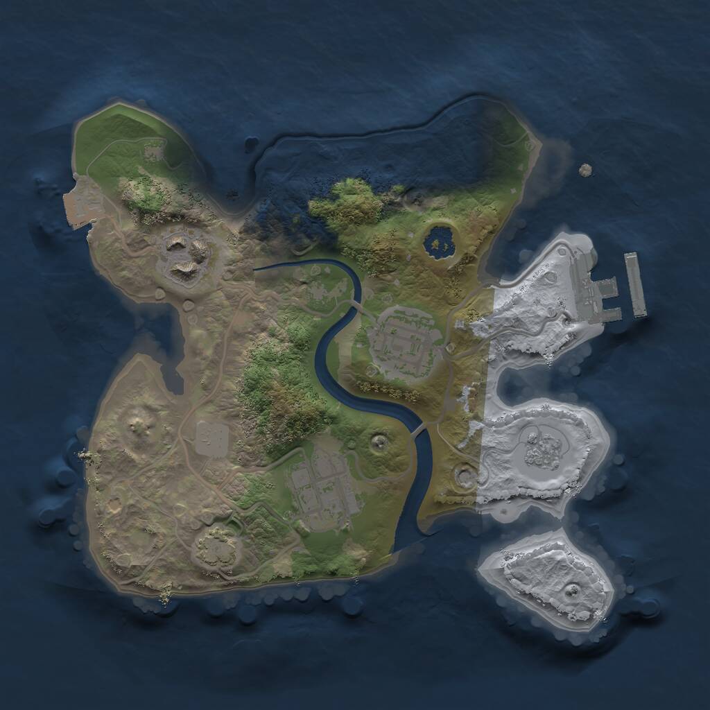 Rust Map: Procedural Map, Size: 2222, Seed: 1211425211, 7 Monuments
