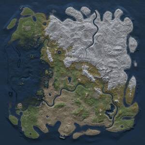 Thumbnail Rust Map: Procedural Map, Size: 6000, Seed: 991204, 17 Monuments