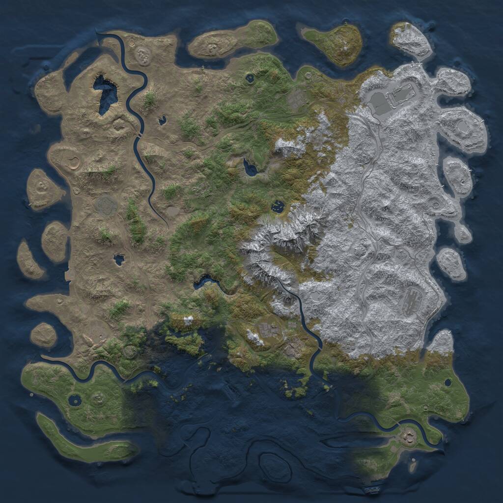 Rust Map: Procedural Map, Size: 6000, Seed: 1780626004, 17 Monuments