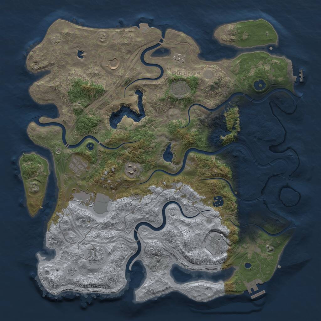 Rust Map: Procedural Map, Size: 4250, Seed: 1533320502, 15 Monuments