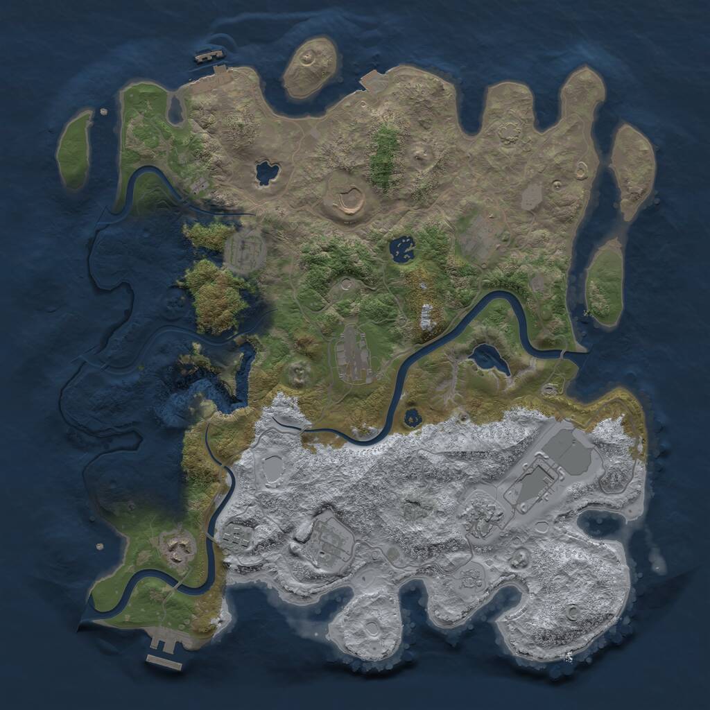 Rust Map: Procedural Map, Size: 4000, Seed: 324482958, 16 Monuments