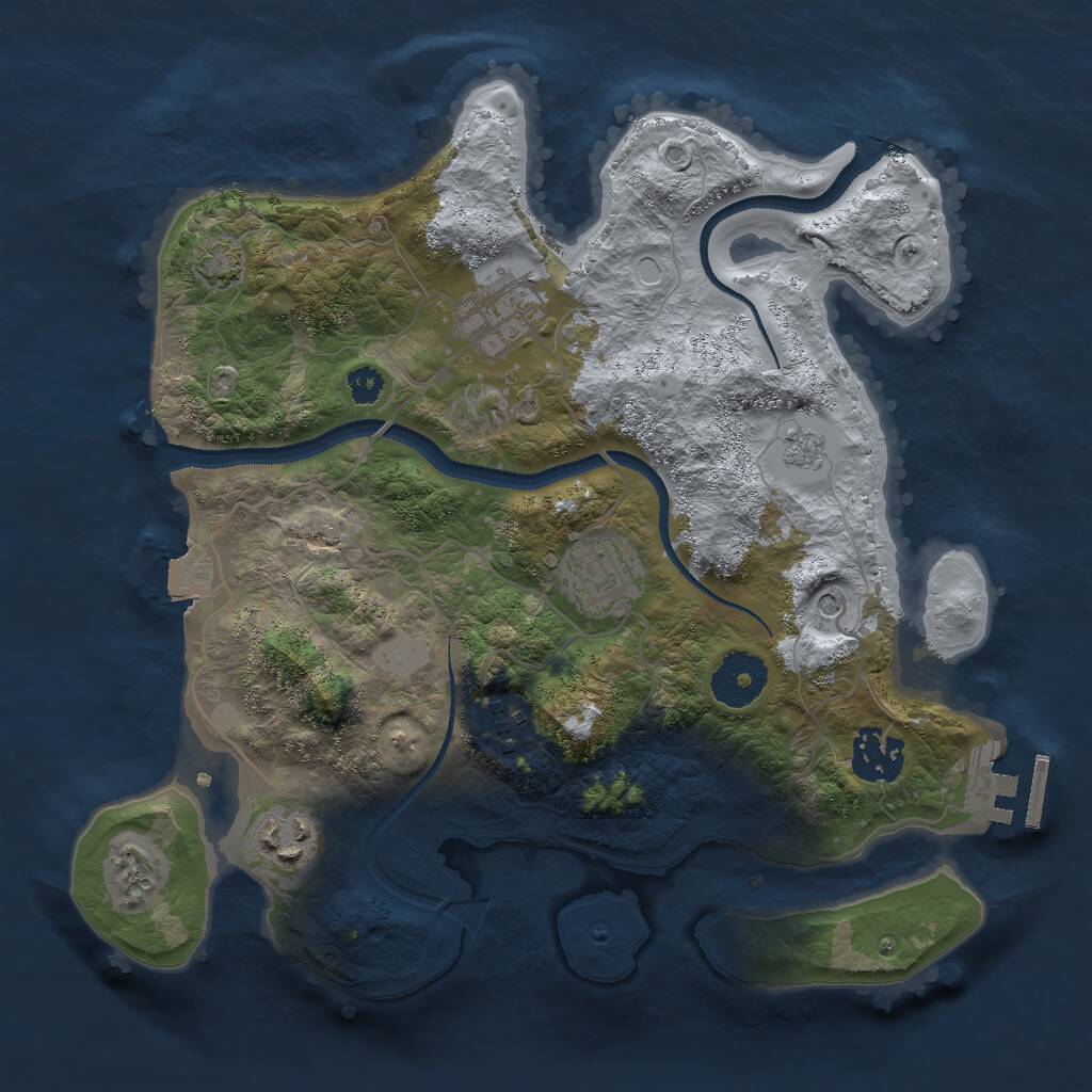 Rust Map: Procedural Map, Size: 3000, Seed: 21504, 10 Monuments