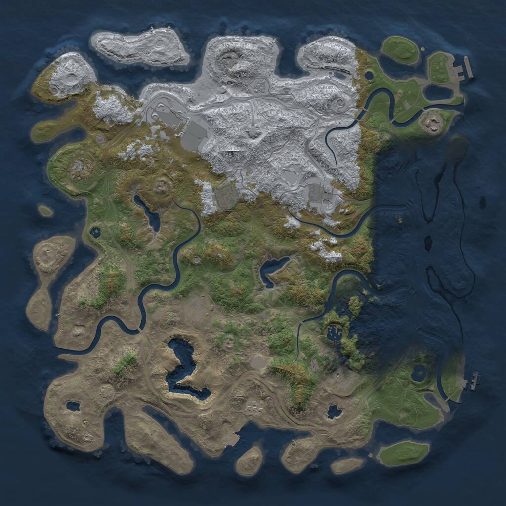 Rust Map: Procedural Map, Size: 4650, Seed: 895077613, 15 Monuments