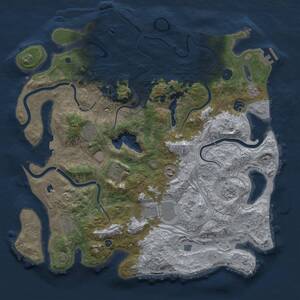Thumbnail Rust Map: Procedural Map, Size: 4300, Seed: 1745282268, 14 Monuments