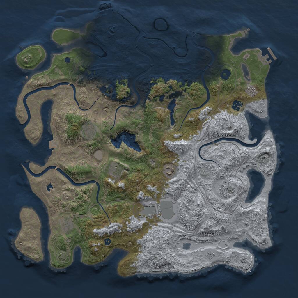 Rust Map: Procedural Map, Size: 4300, Seed: 1745282268, 14 Monuments
