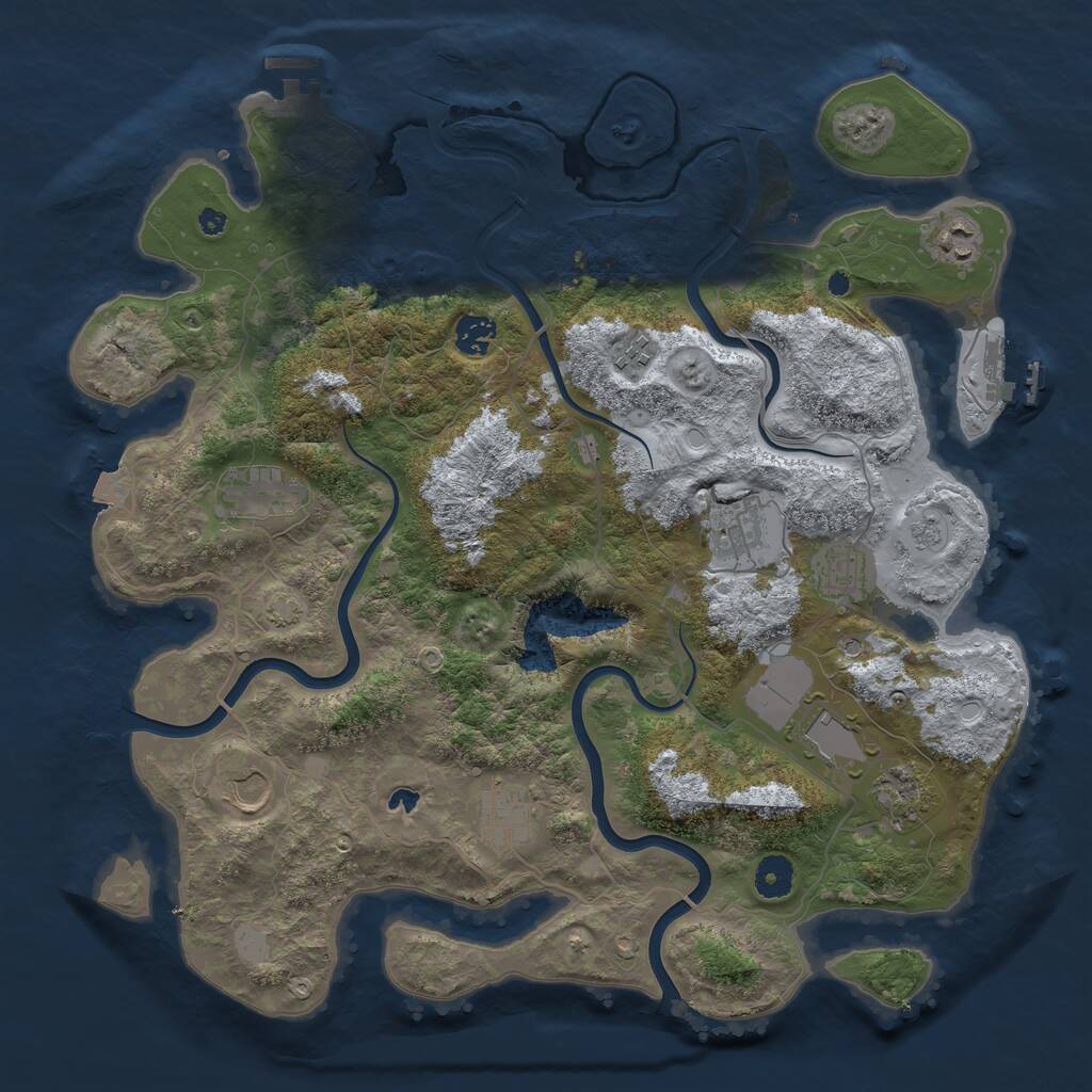 Rust Map: Procedural Map, Size: 4000, Seed: 8492017, 16 Monuments