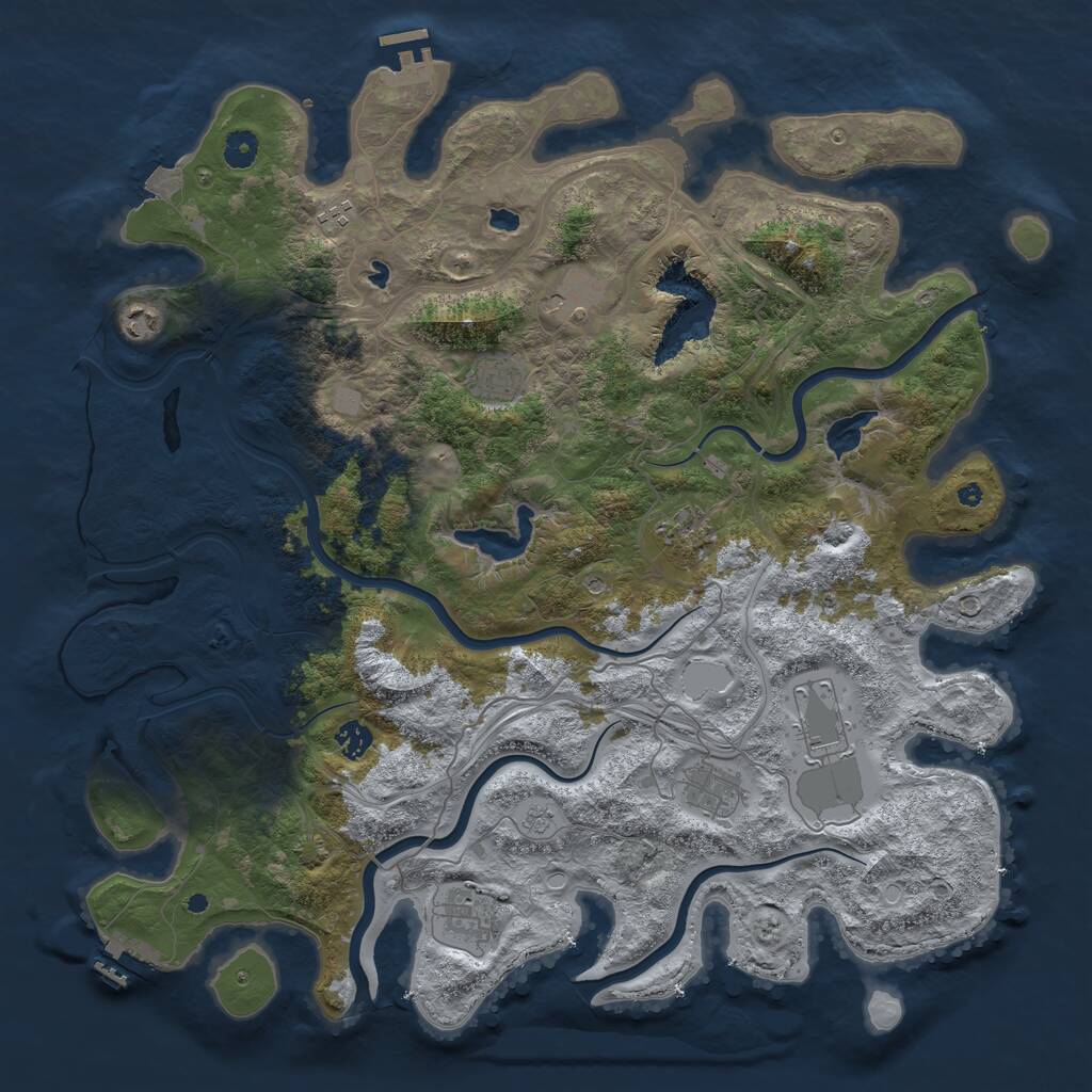 Rust Map: Procedural Map, Size: 4500, Seed: 1166285, 15 Monuments