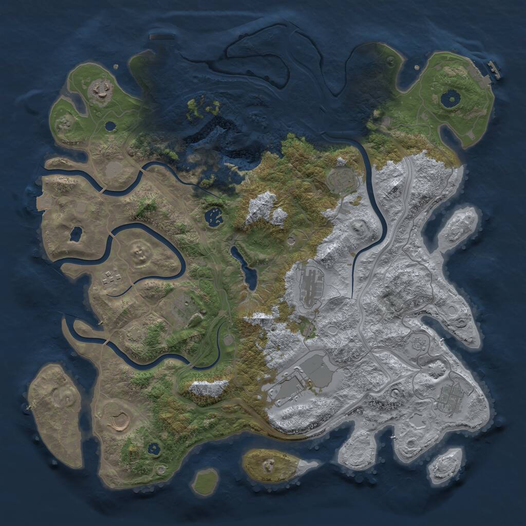 Rust Map: Procedural Map, Size: 4250, Seed: 692370752, 15 Monuments