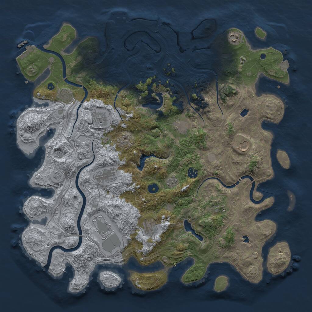 Rust Map: Procedural Map, Size: 4500, Seed: 324232, 17 Monuments