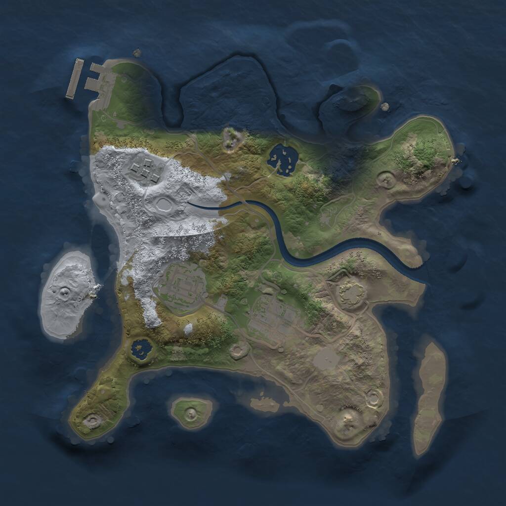 Rust Map: Procedural Map, Size: 2500, Seed: 623456, 7 Monuments