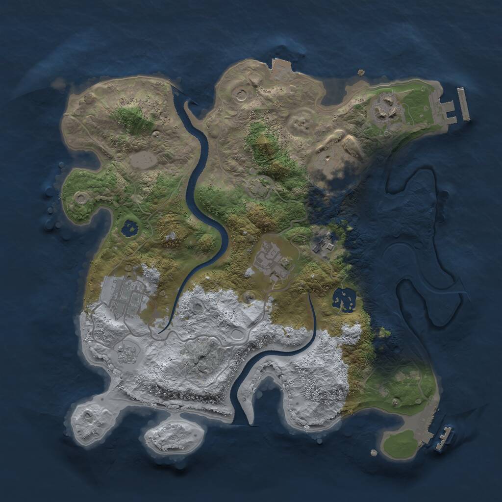 Rust Map: Procedural Map, Size: 3000, Seed: 8530, 12 Monuments