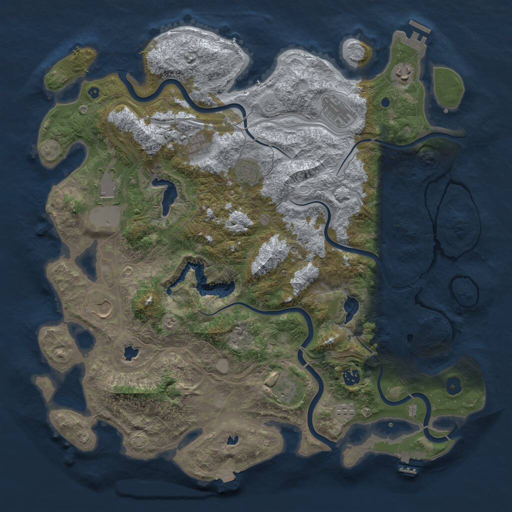 Rust Map: Procedural Map, Size: 4500, Seed: 1122317234, 15 Monuments