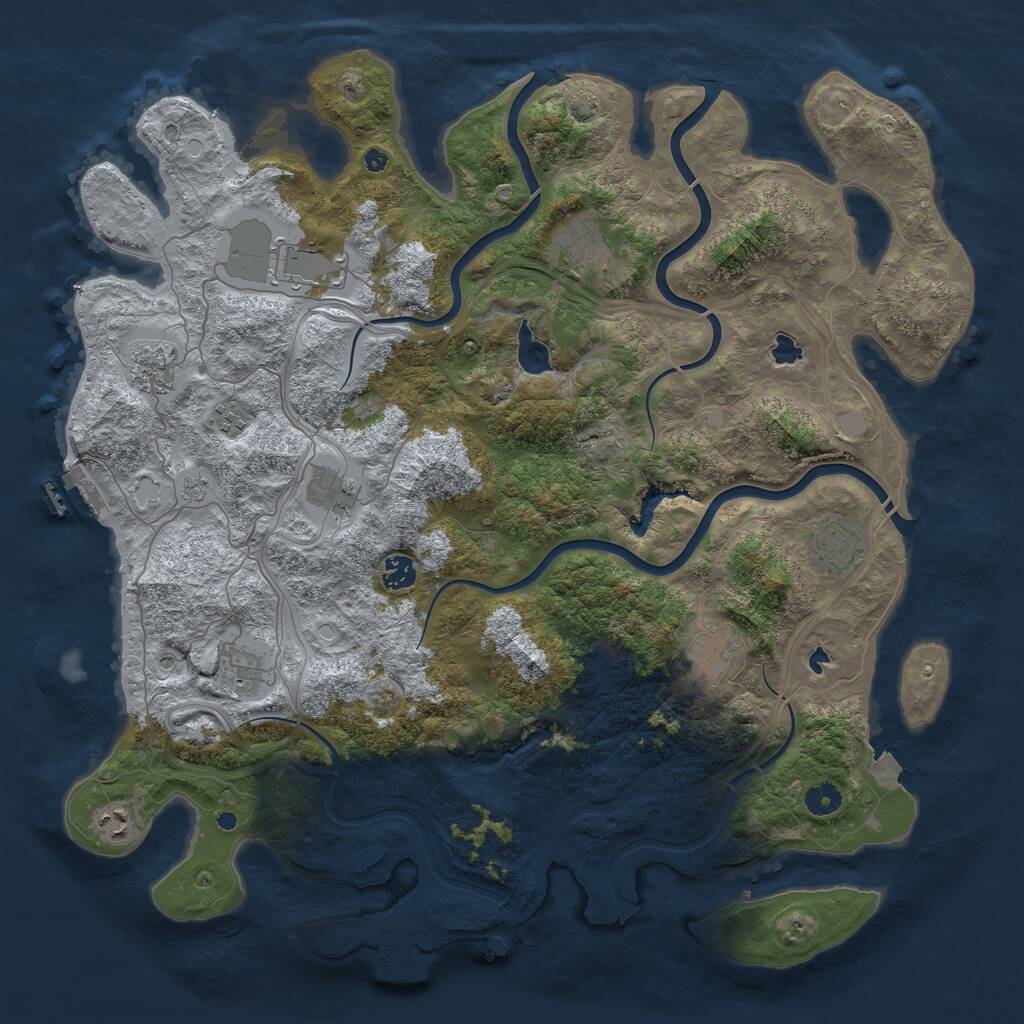 Rust Map: Procedural Map, Size: 4500, Seed: 98913038, 16 Monuments