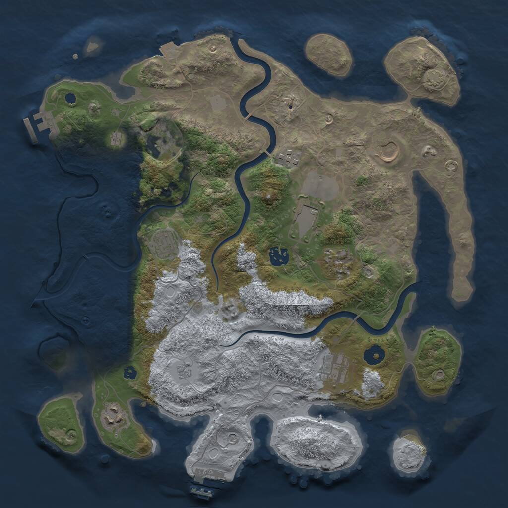 Rust Map: Procedural Map, Size: 3750, Seed: 1149083693, 15 Monuments