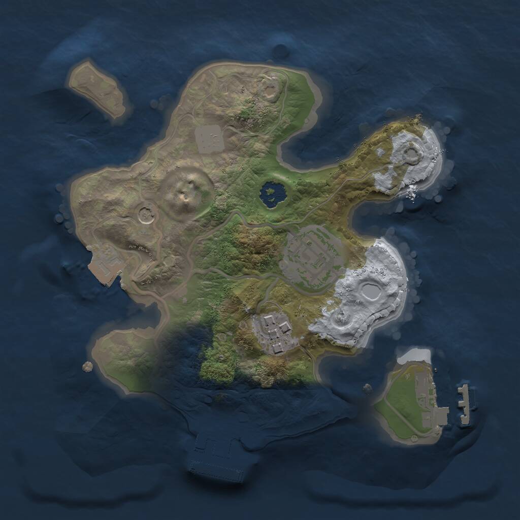Rust Map: Procedural Map, Size: 2000, Seed: 1365773529, 6 Monuments