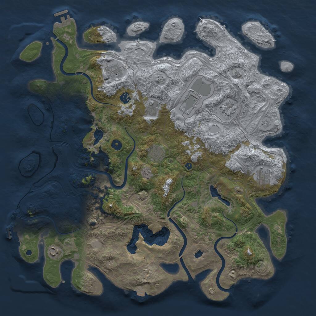 Rust Map: Procedural Map, Size: 4500, Seed: 911398527, 15 Monuments