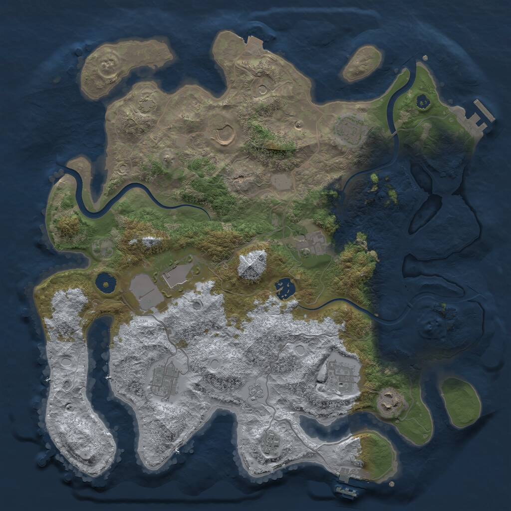 Rust Map: Procedural Map, Size: 3750, Seed: 260806, 15 Monuments