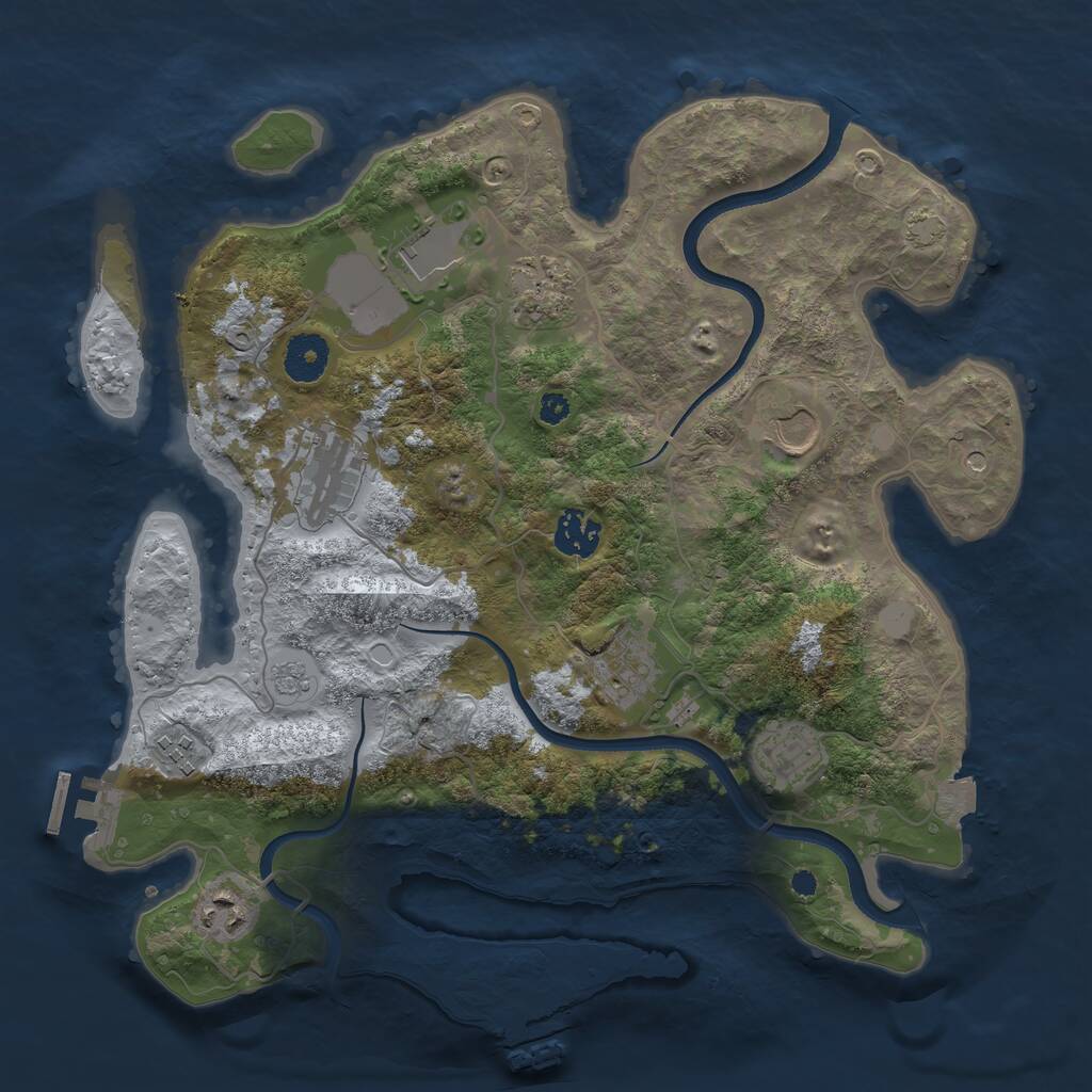 Rust Map: Procedural Map, Size: 3500, Seed: 270826028, 15 Monuments