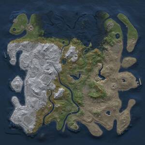 Thumbnail Rust Map: Procedural Map, Size: 4500, Seed: 23212, 16 Monuments