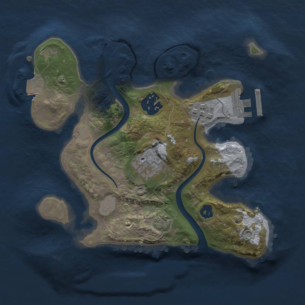 Rust Map: Procedural Map, Size: 2250, Seed: 275802417, 6 Monuments